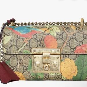 Gucci Floral GG Canvas Chain Wallet in Multicolor with Gold-Tone Lock